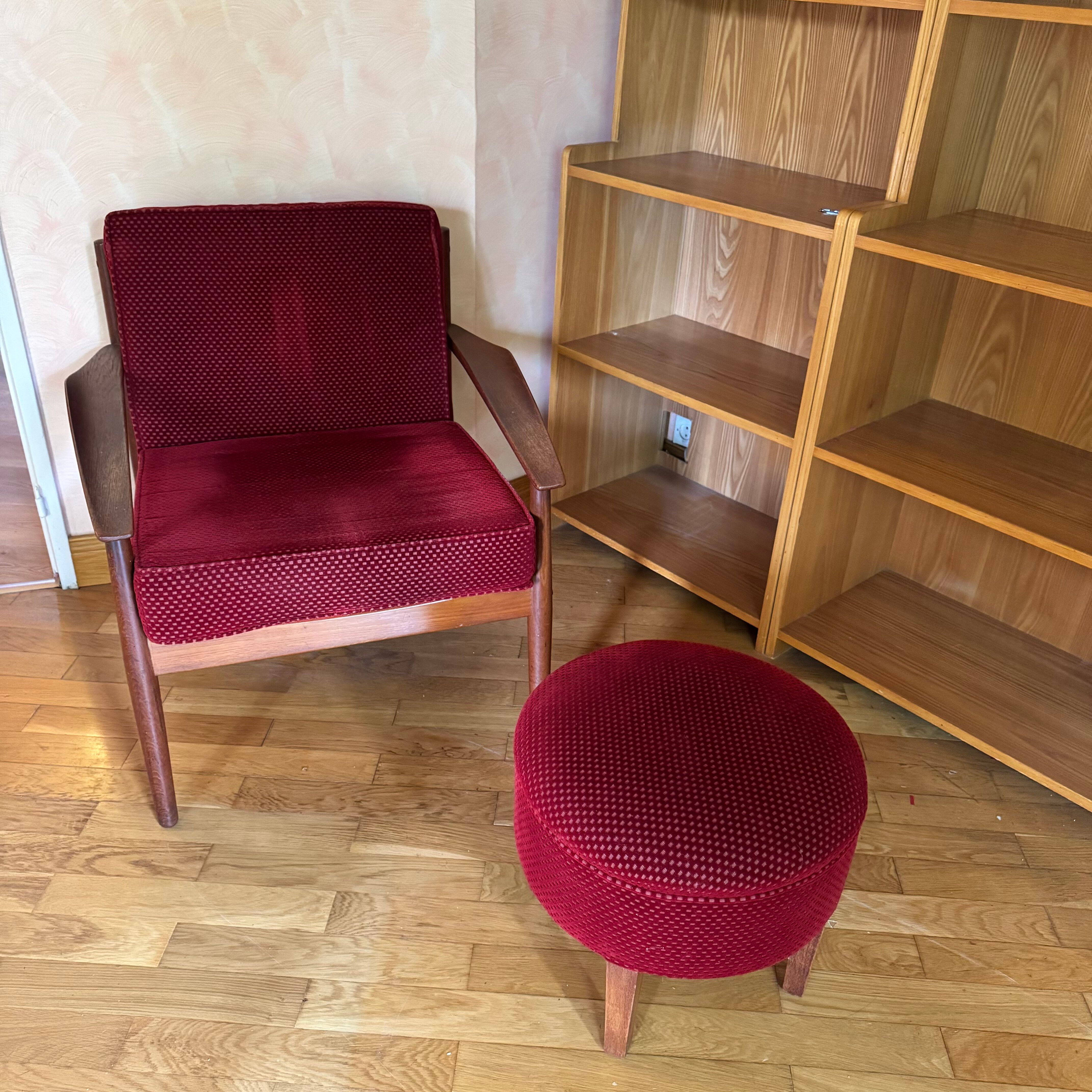 Sofa set with armchair and pouf by Arne Vodder for Glostrup.