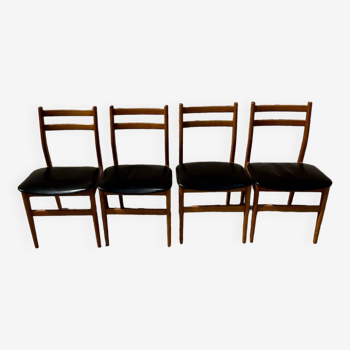 Set of 4 Scandinavian style teak chairs