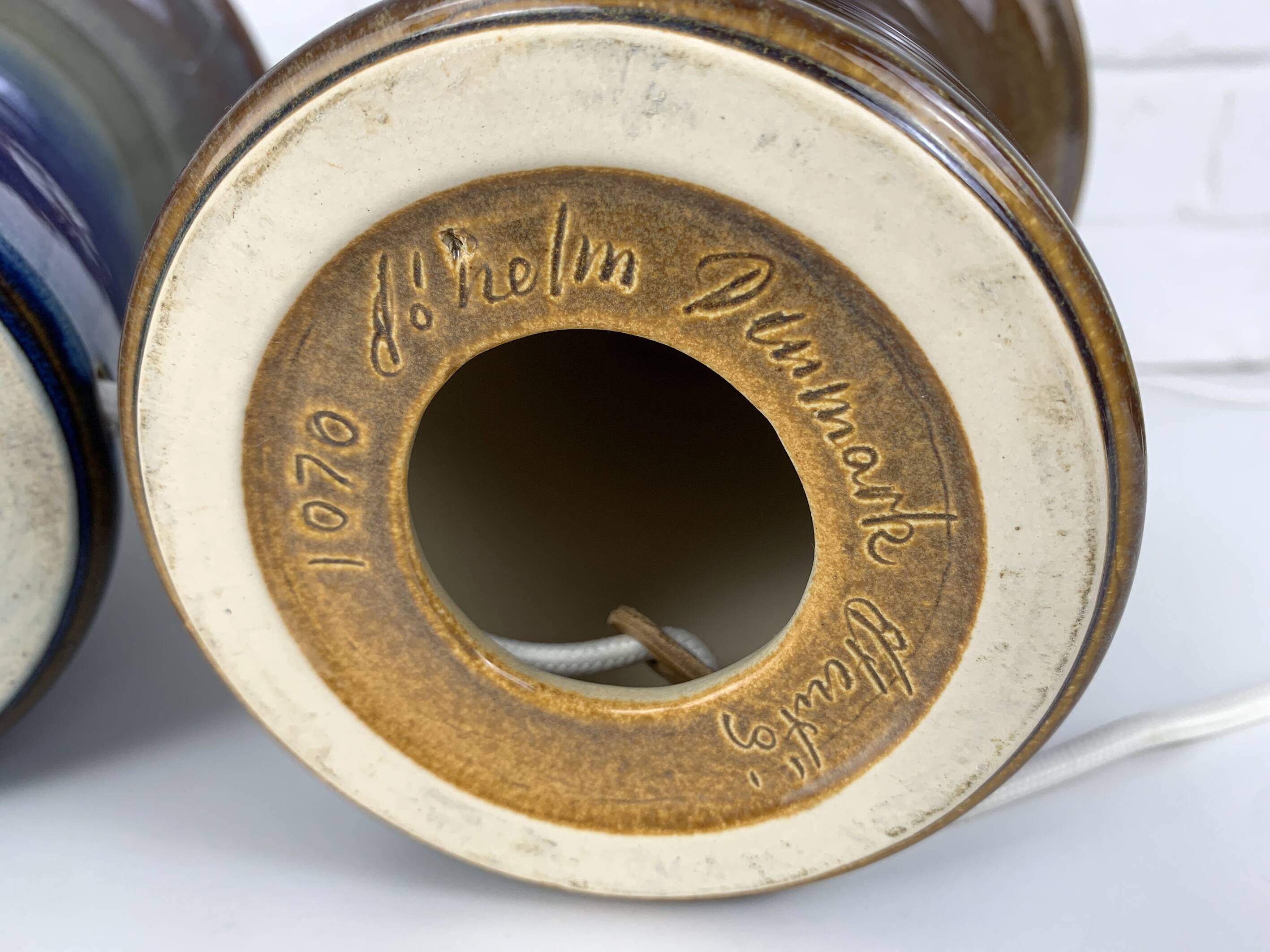 Paire de Lampes à poser en céramique Einar Johansen, Soholm, Danemark, 1960, Space Age