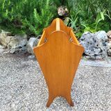 Porte-revues bois et laiton 50-60 style scandinave