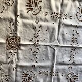 Embroidered linen tablecloth