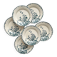 6 flat ironstone plates “Hollyhock” Gien