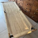 Old vintage military camp bed