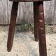 Rustic Tripod Stool in Solid Wood, Brutalist Style, Early 20th Century