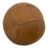 Vintage brown leather medicine ball, 1930's