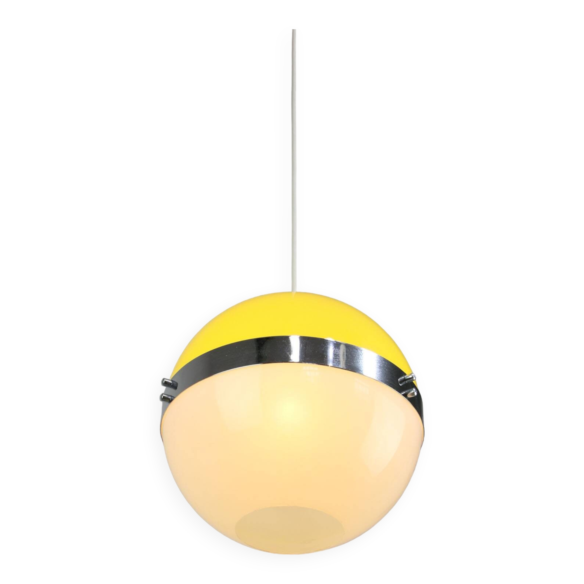 Space Age Italian Yellow Pendant Lamp, 1970s