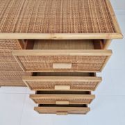Italian Bamboo and Rattan Chest of Drawers or Credenza, 1980s