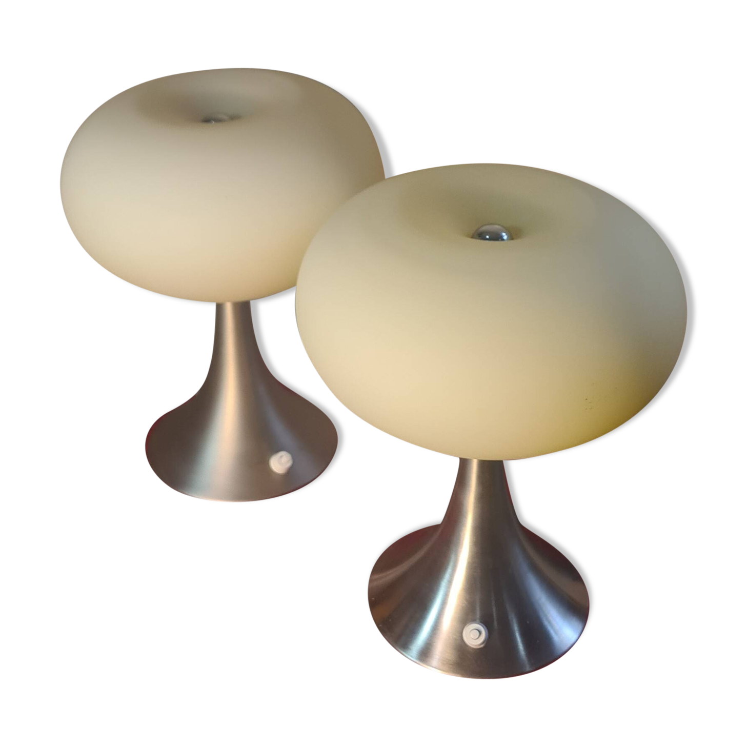 Pair of Prisma Mushroom Table Lamps 1975, Ufo A Space 30x22