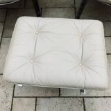 Pair of Armchairs and Ottoman, "Joker" Model, Large Leather Model