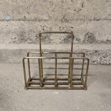 Vintage modernist brass magazine rack 1940