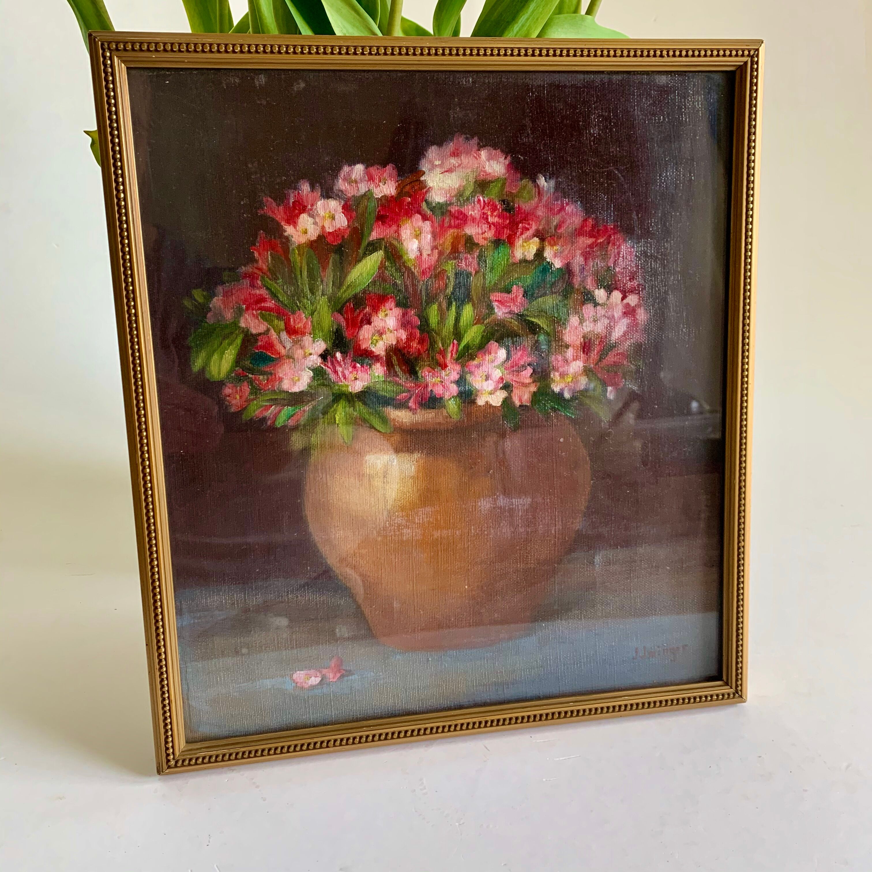 Flower Oil Painting, 1950s