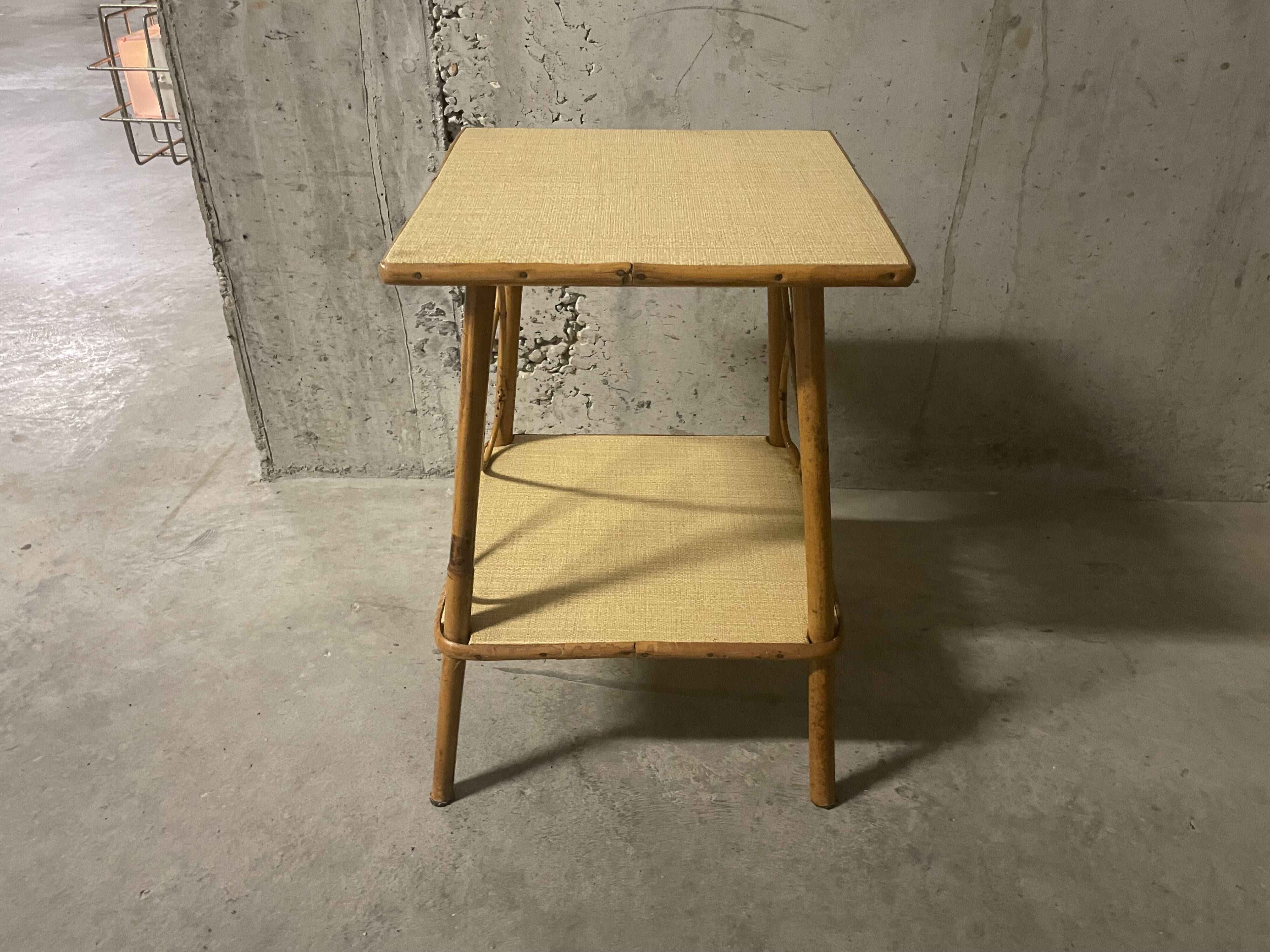 1960s rattan side table