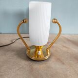 Vintage lamp in opaline and brass