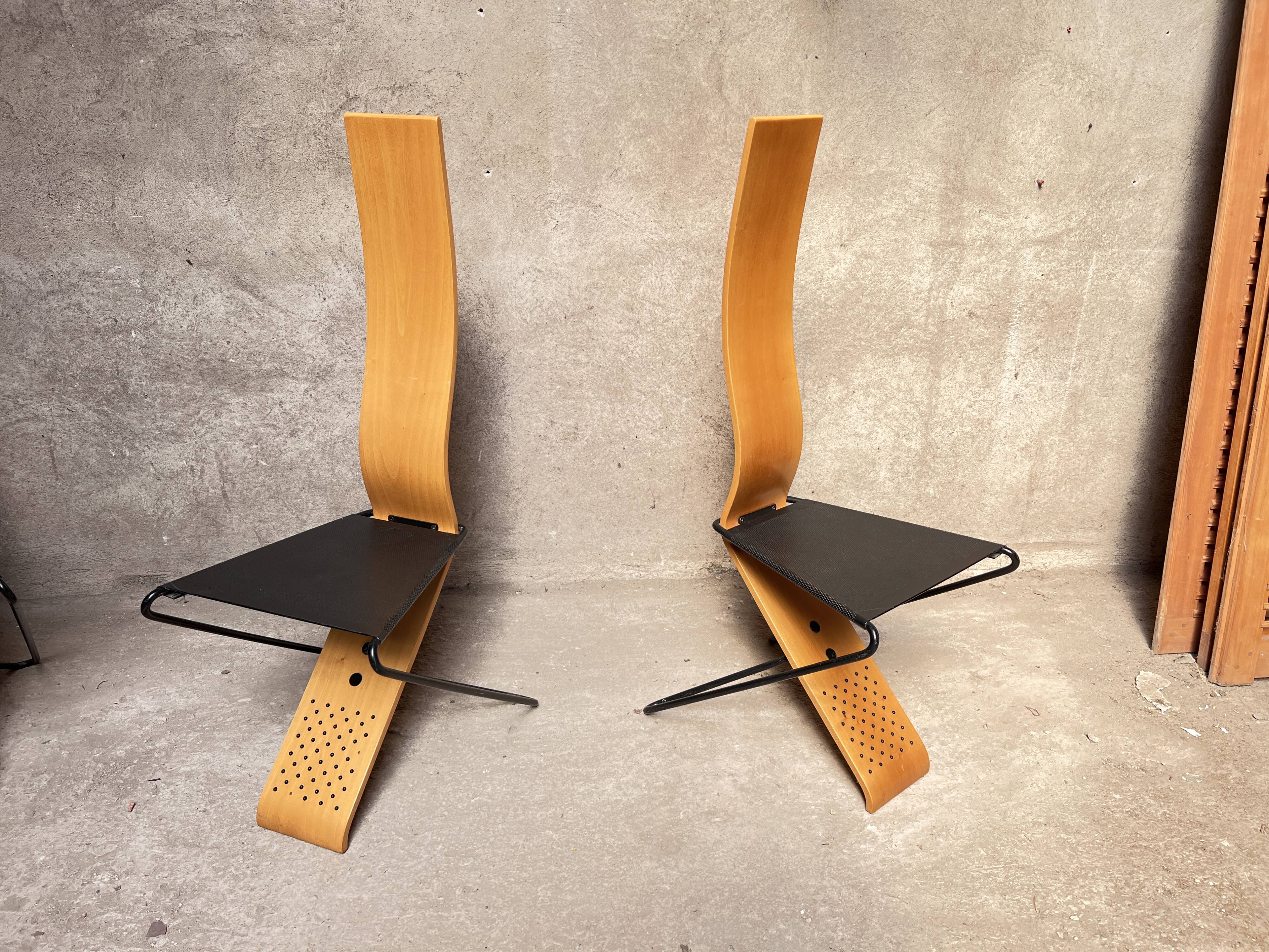 Series of 4 Chairs by Pietro Arosio for Airon 1980