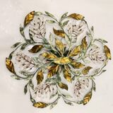 Large Florentine Tole Crystal Flushmount 1960’s