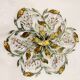 Large Florentine Tole Crystal Flushmount 1960’s