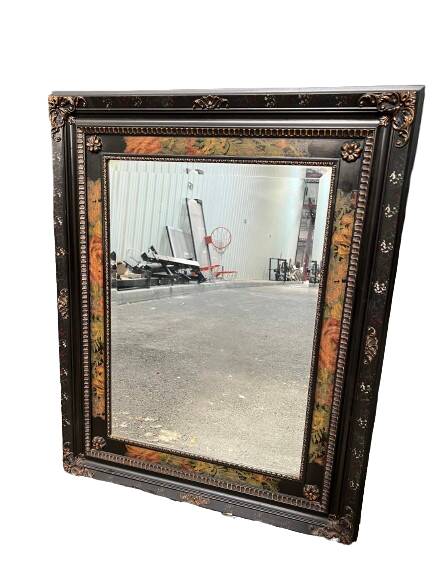 Mirror with painted wooden frame