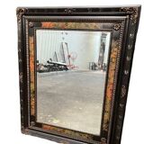 Mirror with painted wooden frame