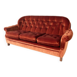 Rust Orange Velvet Couch