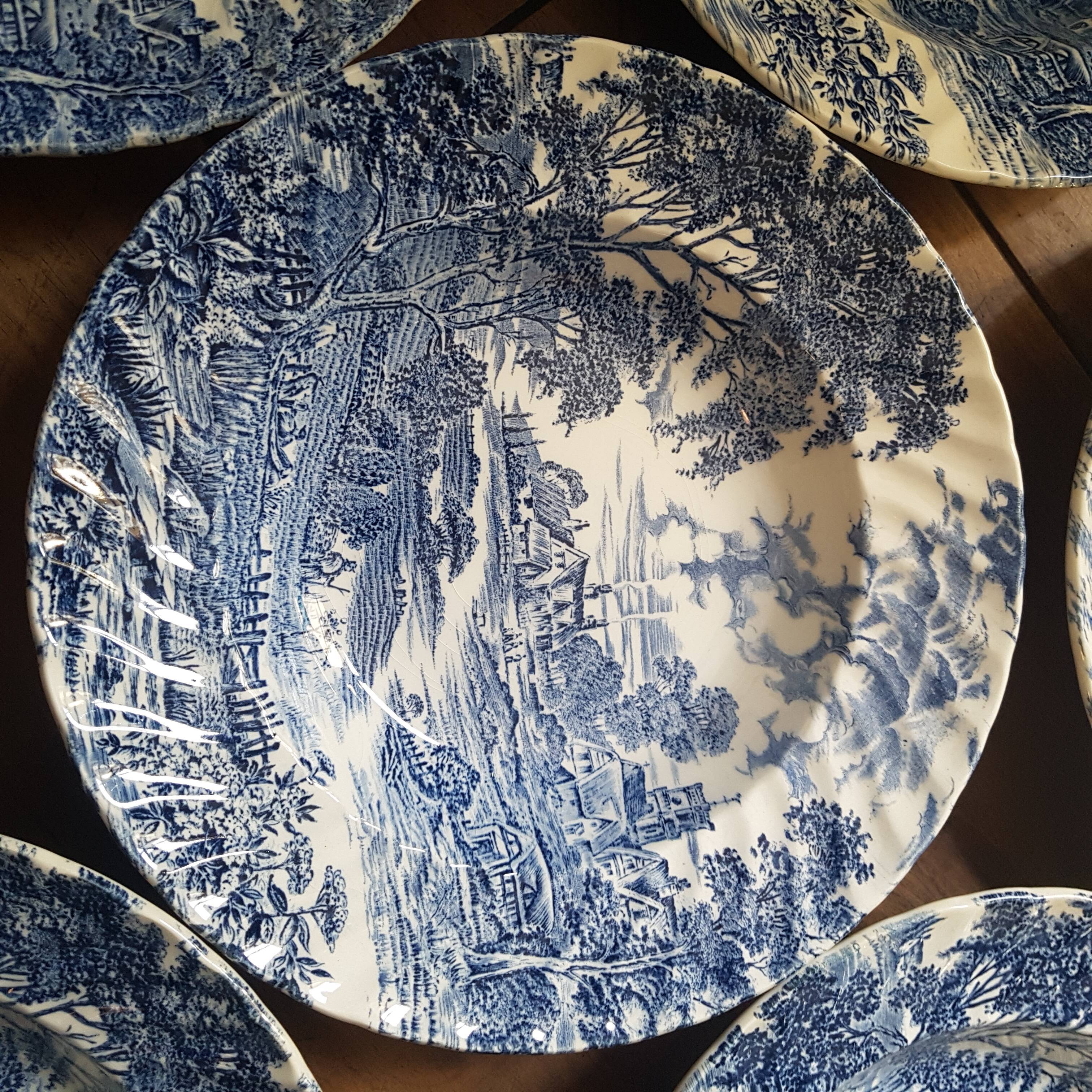 Hollow plate English porcelain set of 6