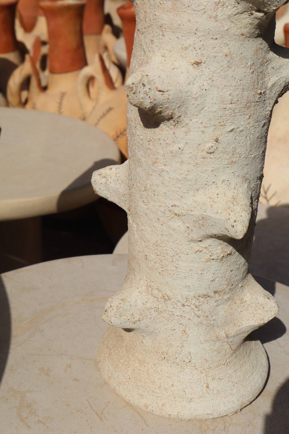 Raw wabi-sabi tamegroute sculpture vase
