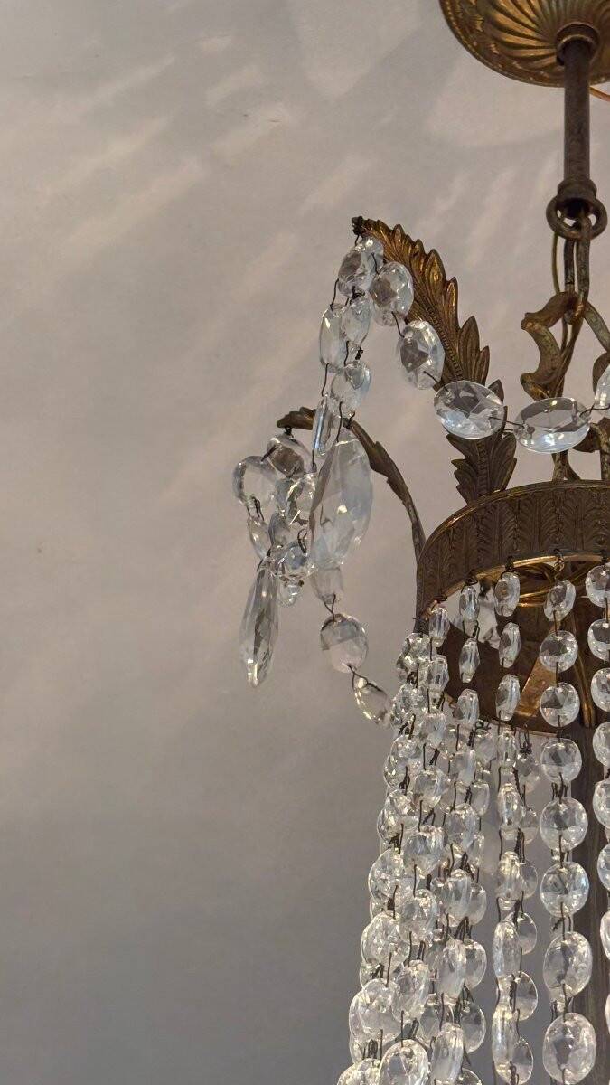Lustre à pampilles de Style Empire
