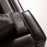 Stouby black leather sofa, Denmark 1970s