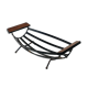 Vintage brutalist fruit basket in wrought iron and teak, 1950