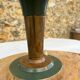 Vintage brass & green metal lamp - mushroom / Art Deco