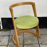 Mid century pine half circle chair