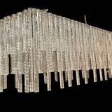 Large Rectangular Murano Glass Rod Chandelier 1980’s