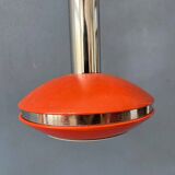 Small red and chrome space age pendant lamp
