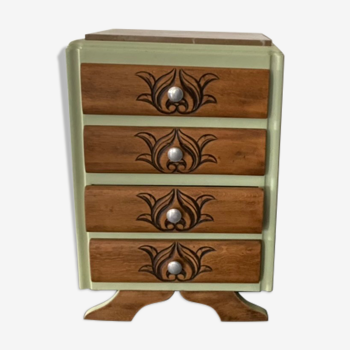 Small commodity 4 drawers art deco