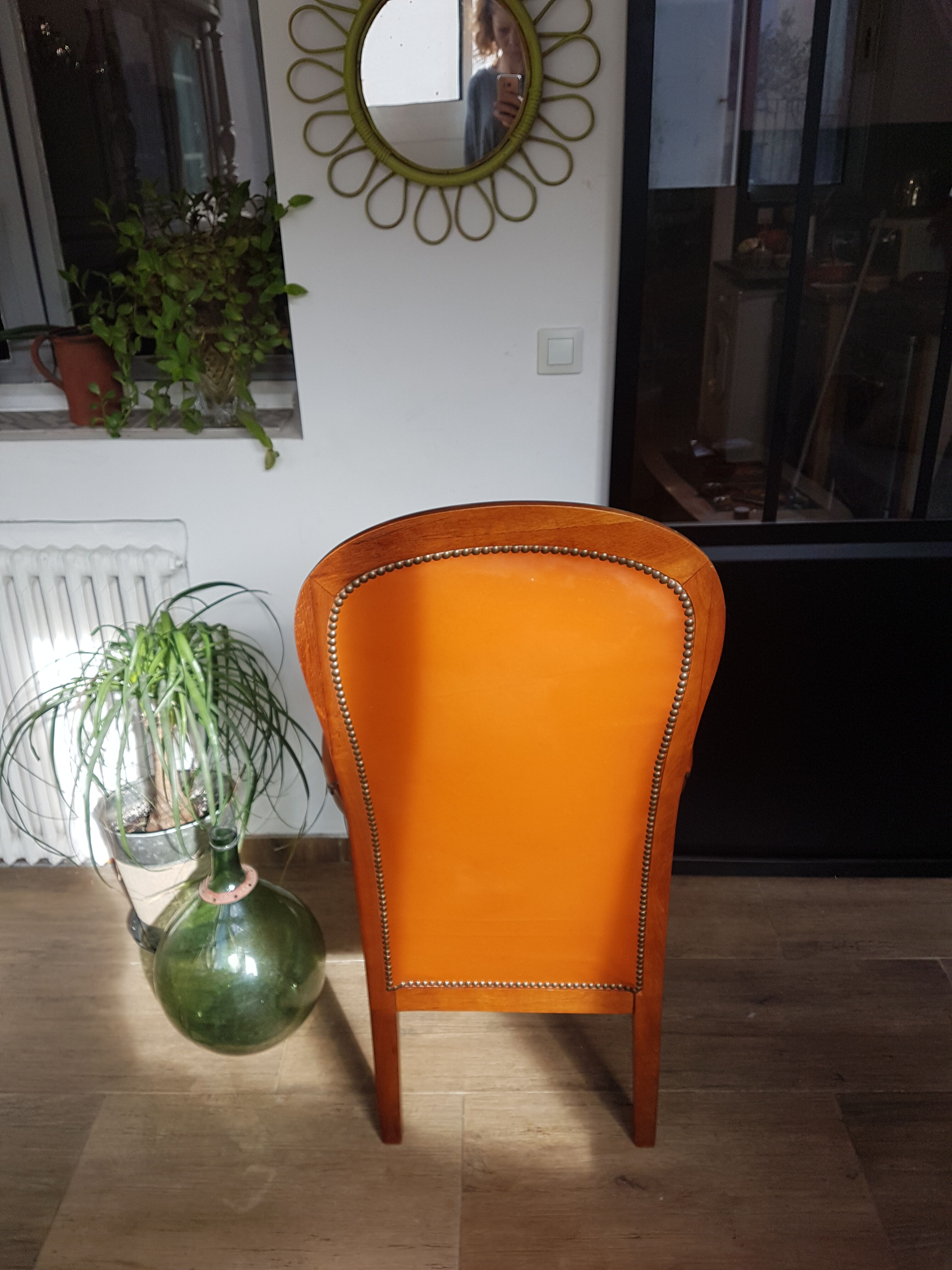 Fauteuil Voltaire en cuir