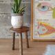 Old farm stool, tripod wooden countryside - vintage