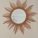Rattan sun mirror 1960, 55 cm