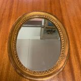 Miroir doré avec rond de perle, 31x24 cm