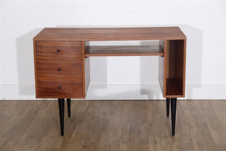 Bureau vintage scandinave en bois 1960