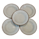 Lot de 5 assiettes vintage en céramique mouchetée –