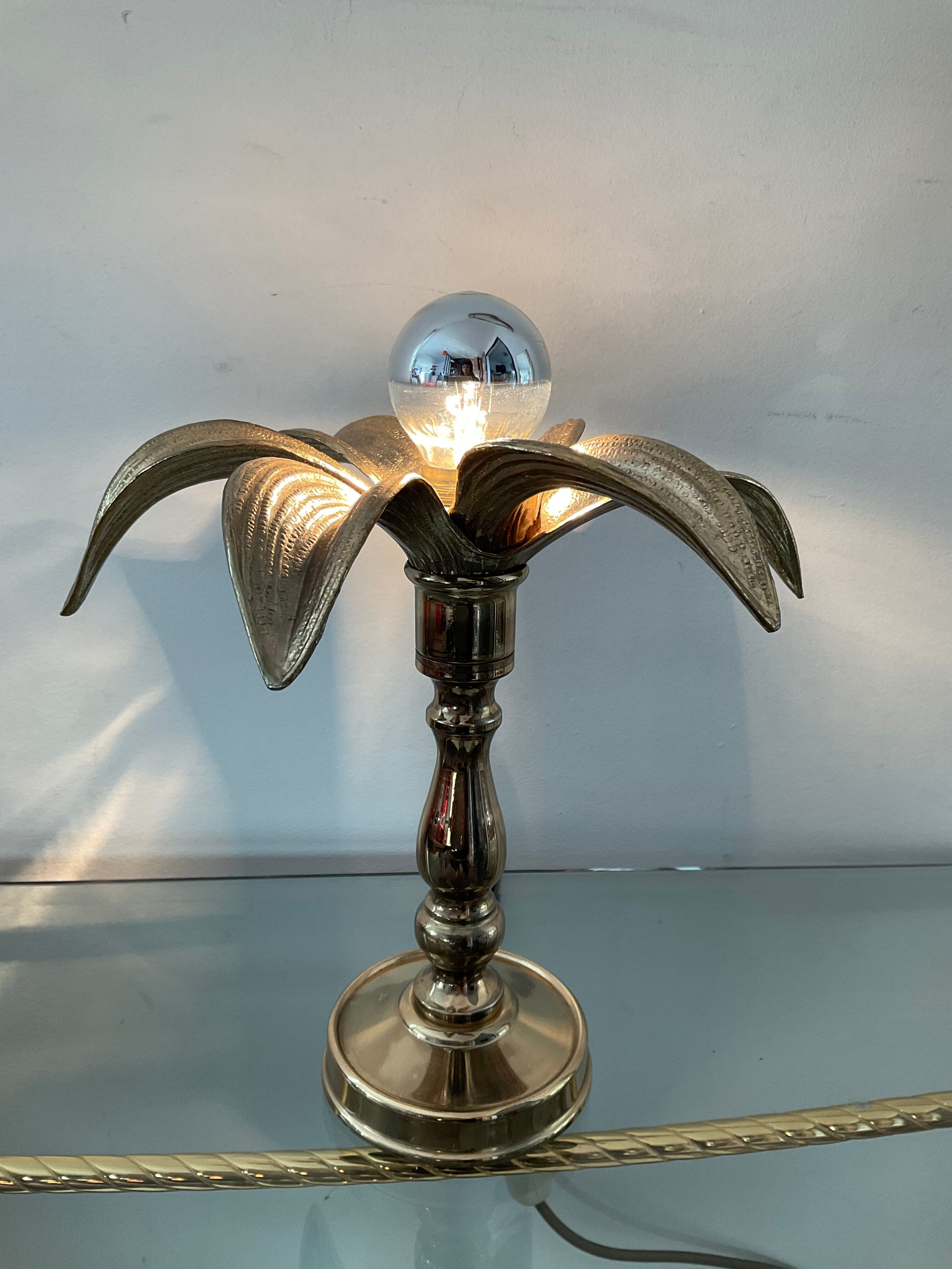 Golden palm lamp from the 70s