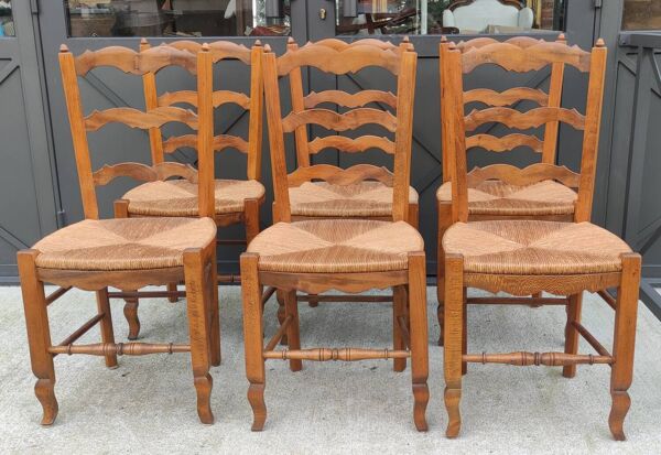 6 chaises provençales paillées