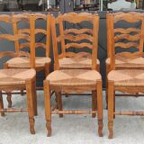 6 old mulched Provencal chairs