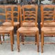 6 straw-seated Provençal chairs