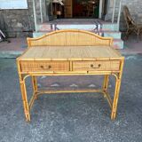 Rattan desk/console circa 1960