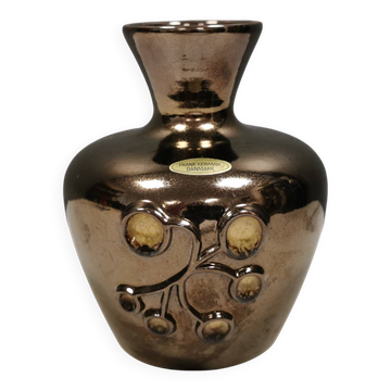 Ceramic vase with metal glaze from Frank ceramics Denmark 1970-80s.