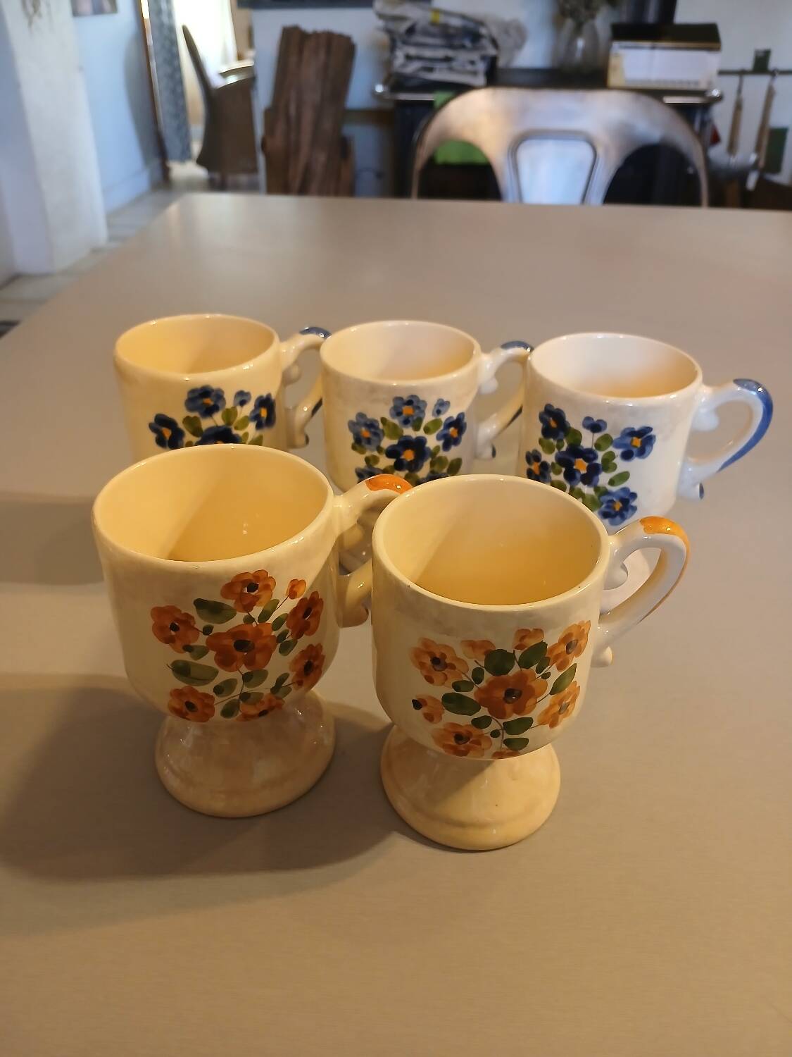 5 old ceramic mazagrans