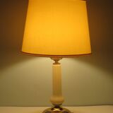 Impressive lamp with white ceramic stem and 1970 brass base