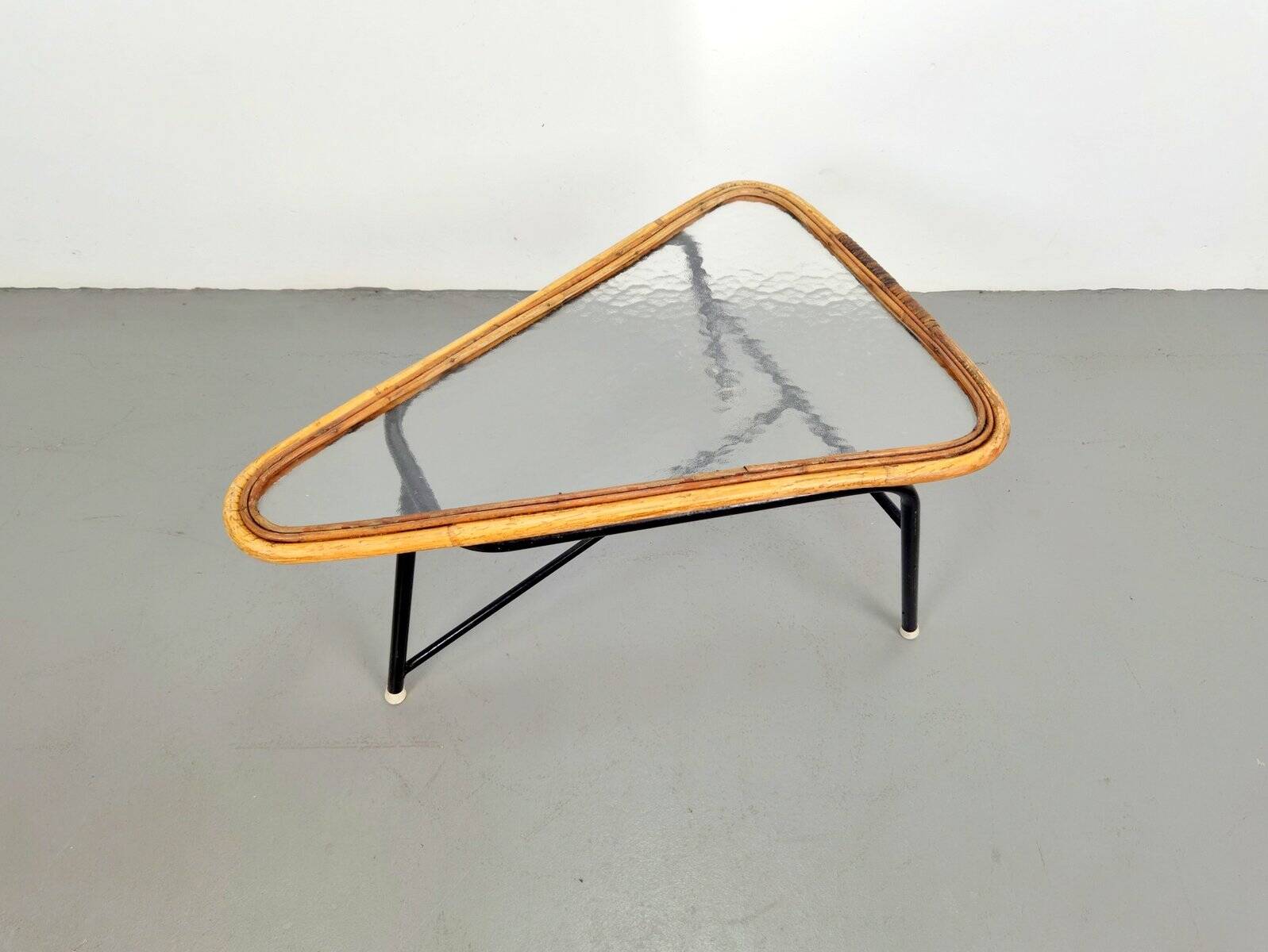 Vintage Rattan Coffee Table attributed to Dirk Van Sliedregt for Rohé Noordwolde, 1960s