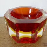Octagonal vide poche or ashtray Sommerso Murano, design by Flavio Poli, 1970.