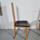 4 chaises  en cuir et bois , années 80